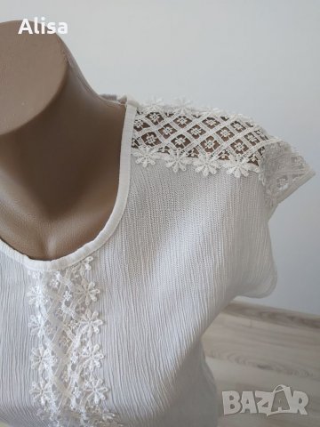 Дамска бяла блуза, снимка 3 - Тениски - 32825036