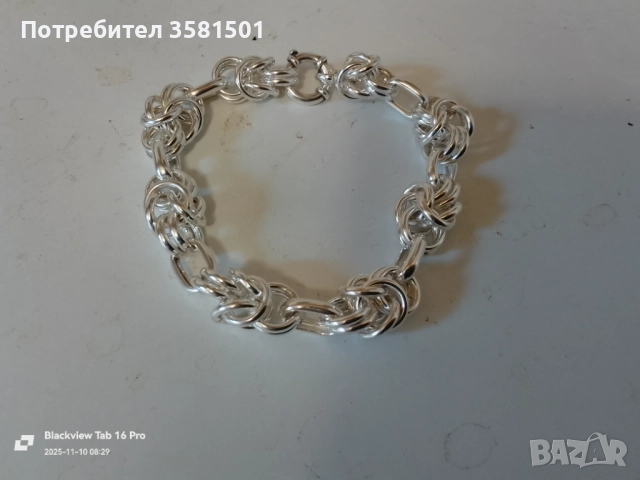 Сребърна Гривна-30грама.🇧🇬, снимка 6 - Гривни - 52358526