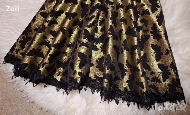 РАЗКОШНА рокля в златисто-черно, снимка 12 - Рокли - 52581279