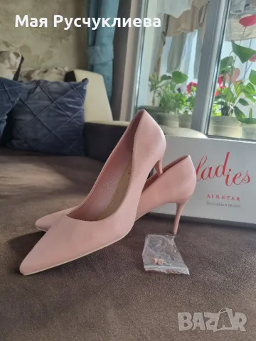 Официални обувки в цвят бебешко розово 39 номер
