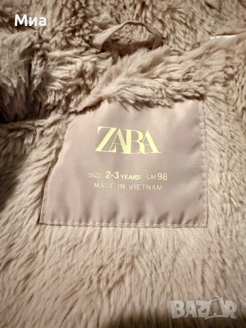 Бебешко зимно яке за момиченце Zara / 2-3 годинки, снимка 5 - Детски якета и елеци - 53056469