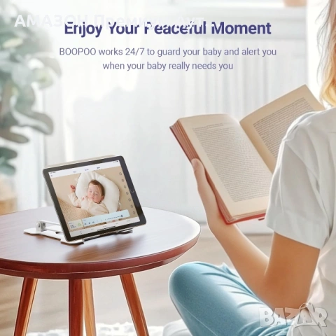BOOPOO BC2 Смарт Бебефон с 2K HD камера/Al анализ за дишането и съня/аудио/видео/32GB без такса, снимка 4 - Други - 53230941