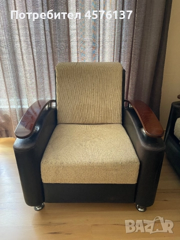Продавам комплект диван + 2 фотьойла – удобство и стил за вашия дом, снимка 4 - Дивани и мека мебел - 51495096