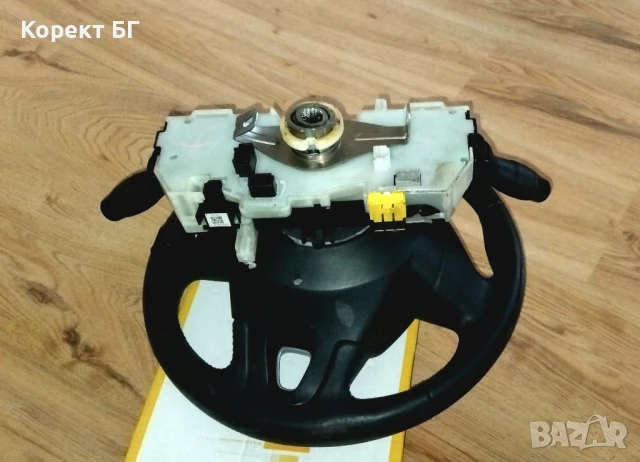 Мултифункционален волан с аербег airbag и лентов кабел + лост за мигачи/чистачки за Рено, снимка 6 - Части - 51153719