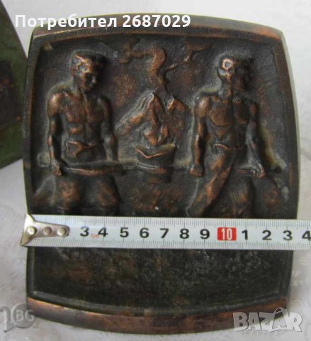  2 бр. тежки чугунени ограничители за книги релефна сцена bookend, снимка 5 - Декорация за дома - 28945808