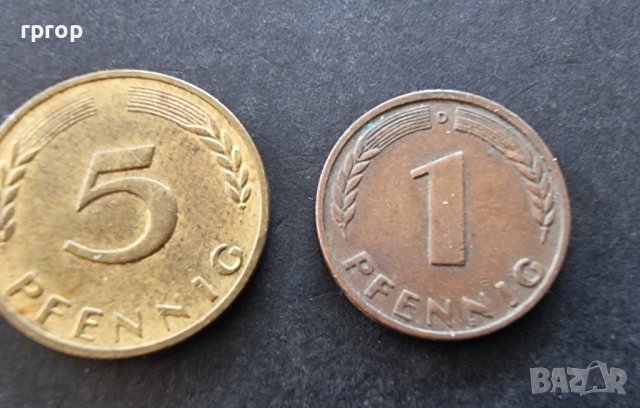 Монети . Германия. 1, 5 и 10 пфенига. 1950 година., снимка 5 - Нумизматика и бонистика - 38160577