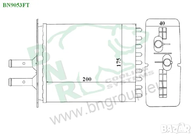 Радиатор парно BNR за FIAT,LANCIA BN9053, снимка 5 - Части - 14470416