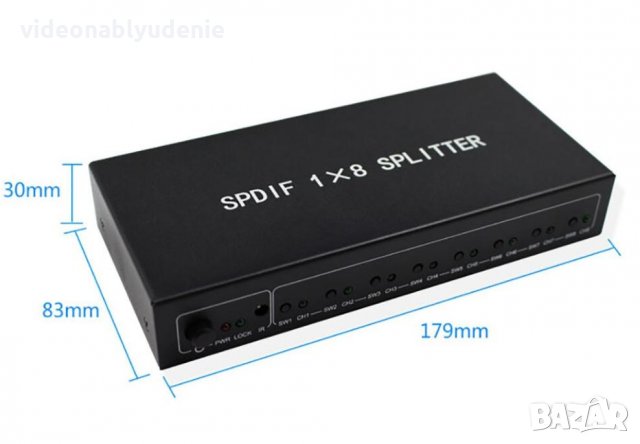1X8 SPDIF Splitter TOSLINK Оптичен Сплитер за Цифрово Оптично Аудио 1Вход 8Изход LPCM2 DTS Dolby-AC3, снимка 6 - Ресийвъри, усилватели, смесителни пултове - 27564464