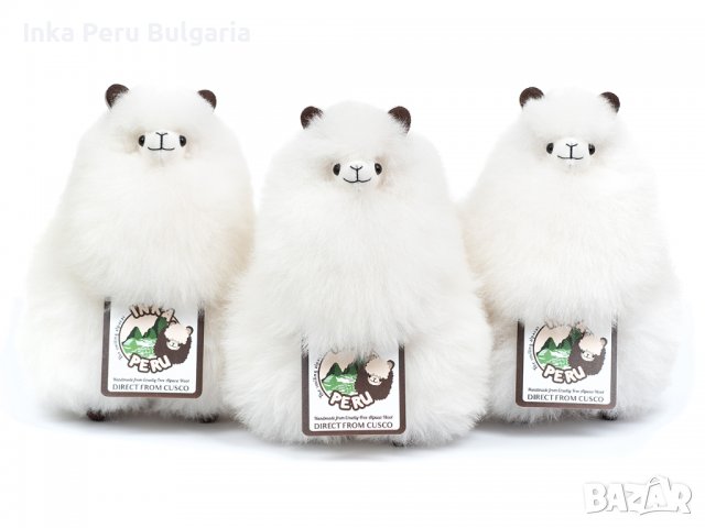  Усмихната алпака – малка, 23 см, Ivory White, снимка 2 - Плюшени играчки - 37091066