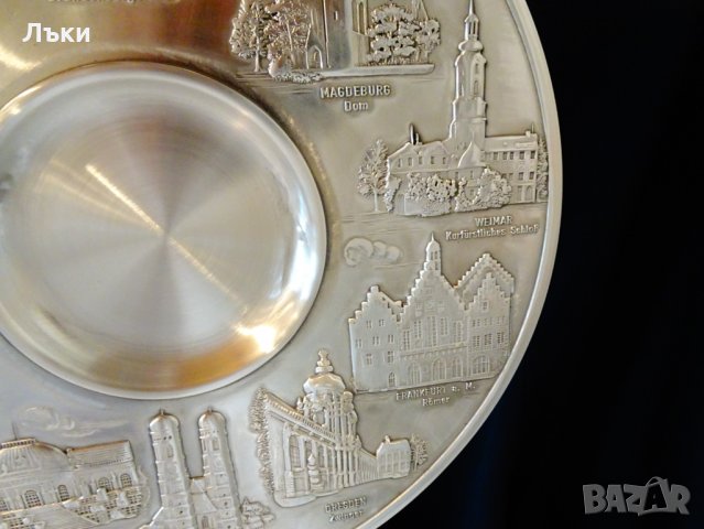 Калаена чиния,поднос,пано,архитектура,500 гр.,26 см. , снимка 6 - Антикварни и старинни предмети - 32306911