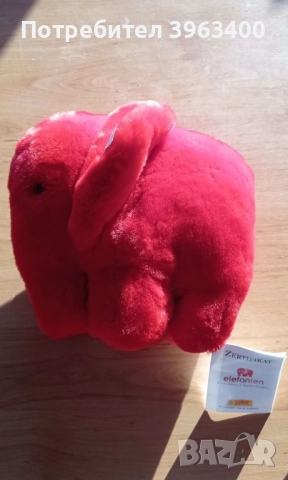 Steiff червен слон, лимитирано рядко издание за колекция