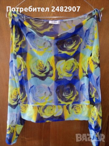 Ефектна дамска блуза - тюл, снимка 1 - Блузи с дълъг ръкав и пуловери - 40354495