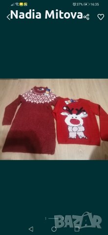 коледен пуловер, снимка 2 - Детски рокли и поли - 42707047