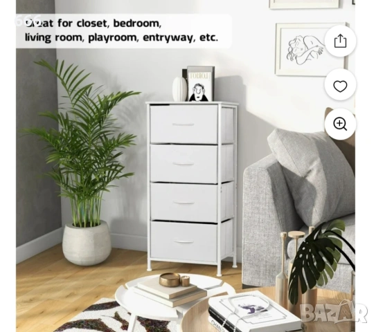 Стилен скрин от плат с 4 чекмеджета, снимка 12 - Други стоки за дома - 53540874