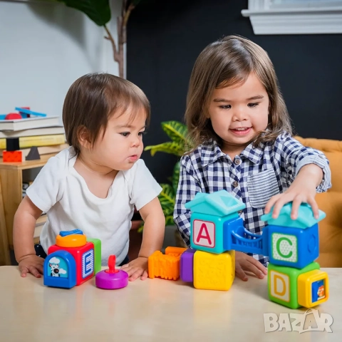 Активна играчка Baby Einstein - Кубчета, Bridge & Learn, 15 части, снимка 5 - Образователни игри - 52214353