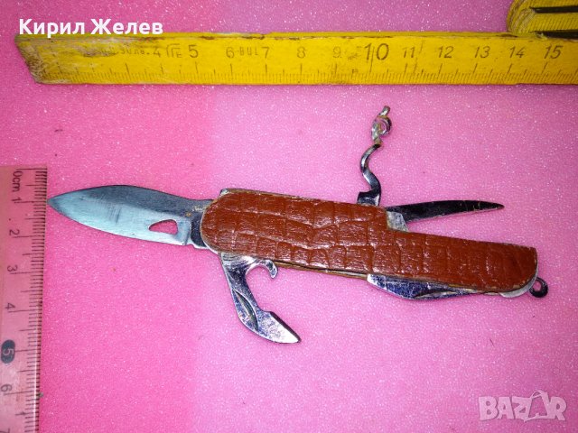 СТАРО КОМБИНИРАНО КОЛЕКЦИОНЕРСКО ДЖОБНО НОЖЧЕ с МАРКИРОВКА - 1997 На ОСТРИЕТО и КОЖЕНИ ЧИРЕНИ 43148, снимка 3 - Колекции - 44018886