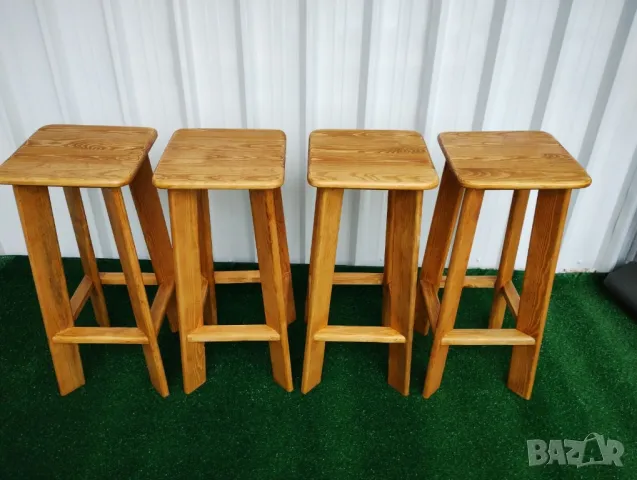 Дървени бар столове от масив ръчна изработка за заведения и дома , снимка 9 - Столове - 48144466
