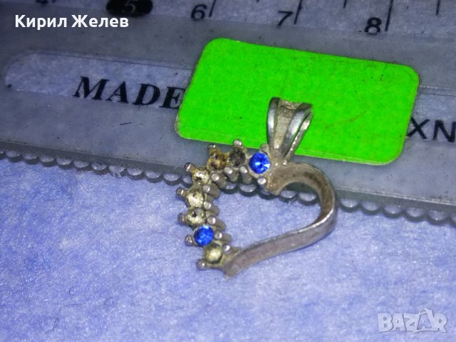 СТАР СЪРЦЕВИДЕН САПФИРЕН СРЕБЪРЕН СРЕБРО 925 МЕДАЛЬОН 34807, снимка 17 - Антикварни и старинни предмети - 40762698