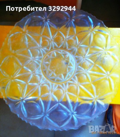 Кристална чиния поднос антика, снимка 2 - Други - 39328426