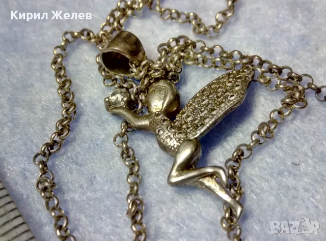 СРЕБЪРНА ФЕЯ ДЪРЖИ СКЪПОЦЕНЕН КАМЪК Арт ПЕНДАНТ с ФИНА СРЕБЪРНА ВЕРИЖКА - СРЕБРО 925 с ЦИРКОН 49778, снимка 2 - Колиета, медальони, синджири - 50416539