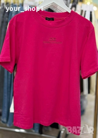 5 цвята дамска тениска  с бродирано лого Elisabetta franchi, снимка 3 - Тениски - 53532735