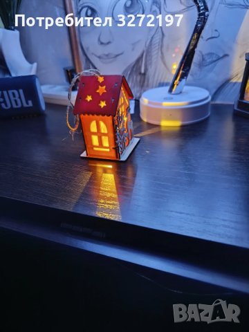 LED лампа,дървена къщичка, снимка 3 - Настолни лампи - 43350857