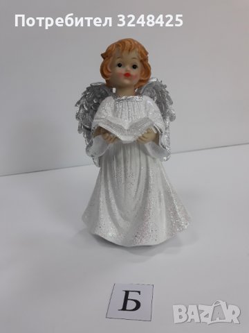 Бяло и сребристо -  Ангел изправен с книга - Модел Б, снимка 1 - Статуетки - 37925767