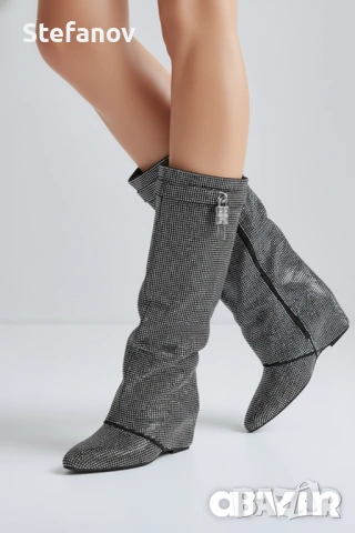 Ботуши с камъни 36,37,38,39,40, снимка 4 - Дамски ботуши - 53005703