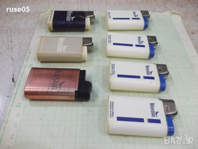 Лот от 7 бр. газови запалки "Winston" с мек пламък, с камъче, снимка 7 - Колекции - 51683824