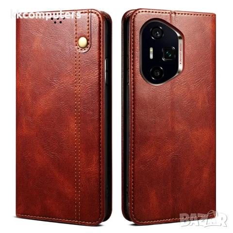 Honor 400 Pro 5G Кожен Калъф Crazy Horse Текстура с Портфейл, Стойка и Протектор / Четири Цвята, снимка 2 - Резервни части за телефони - 50513714