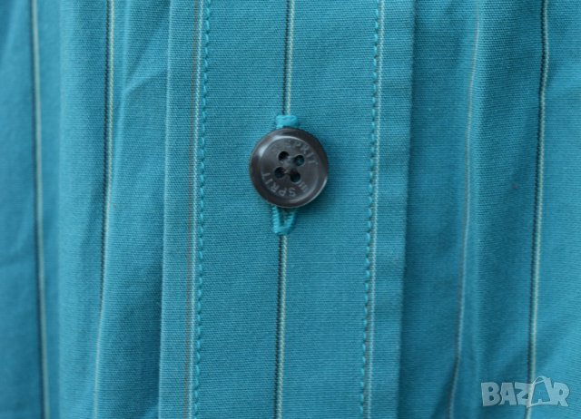 Esprit ® Collection мъжка раирана риза синьо-зелено, снимка 4 - Ризи - 26628086