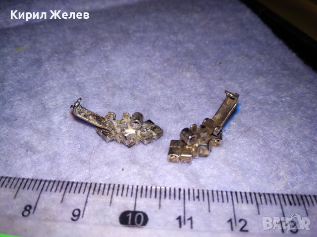 Две ПОСРЕБРЕНИ СТАРИННИ ИНТЕРЕСНИ ВИНТИДЖ УКРАШЕНИЯ с ФАСЕТИРАНИ БЛЕСТЯЩИ ПЛАНИНСКИ КРИСТАЛИ 33146, снимка 7 - Антикварни и старинни предмети - 39666378
