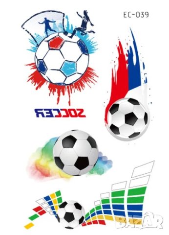 Водоустойчиви детски татуировки с футболни топки, снимка 5 - Други - 43393732