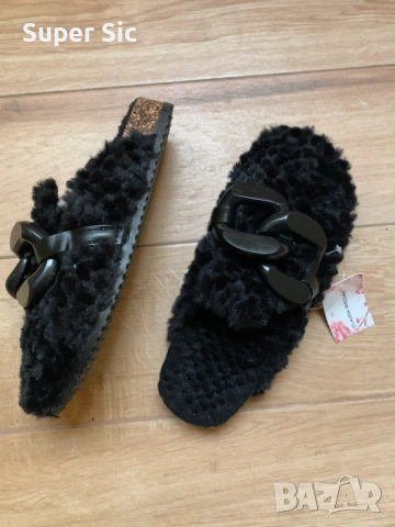Дамски чехли с пух, снимка 2 - Чехли - 53495422