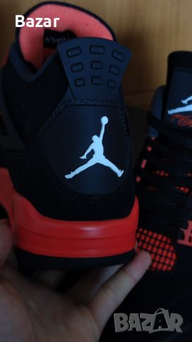 Nike Air Jordan 4 Red Thunder Нови Оригинални Мъжки Обувки Кецове Маратонки Размер 44 Номер 28см , снимка 3 - Кецове - 40535262