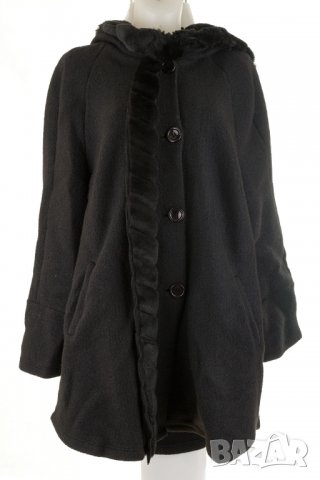 Черно дамско вълнено палто марка NATALEE , снимка 2 - Палта, манта - 27288773