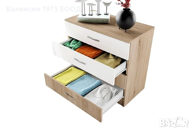 Скрин Сити 3002 в цвят сонома или комбинация бяло/ арвен, снимка 7 - Скринове - 18790149