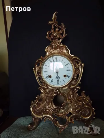 каминен часовник 44 см, снимка 2 - Антикварни и старинни предмети - 48704212