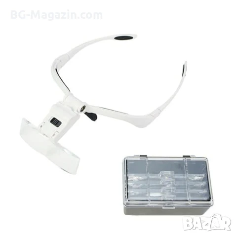 Увеличителна лупа за глава очила лед осветление за четене гоблени шиене бродиране LED мощна лампа, снимка 8 - Други инструменти - 50919319