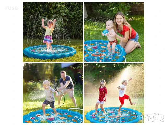 НОВИ! Надуваема пръскаща водна постелка 2в1 Детски фонтан, снимка 2 - Надуваеми играчки - 49074336