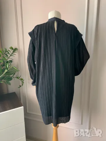 Zara Черна рокля с дълъг ръкав, L размер, снимка 3 - Рокли - 49535832