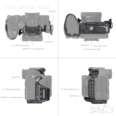 Клетка Smallrig Rhinoceros за Sony A7R V / A7 IV / A7 SIII - чисто нова, снимка 3 - Чанти, стативи, аксесоари - 51562216