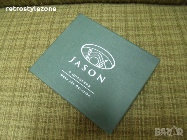 № 3897 стари коркови подложки JASON  - комплект 6 броя с кутия  - размер 11,3 / 9,5 см , снимка 5 - Други ценни предмети - 27781020