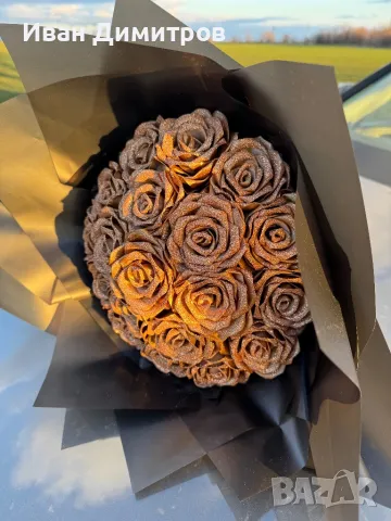 Продавам Вечен букет от ръчно изработени сатенени рози 🌹, снимка 8 - Романтични подаръци - 48831430