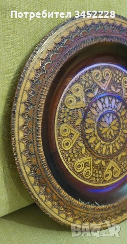 пано дървено инкрустирано с месинг за ценители 30см , снимка 5 - Декорация за дома - 52587018