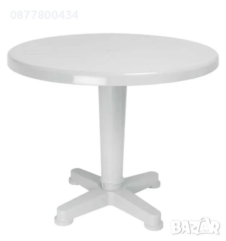 Пластмасова стабилна кръгла маса бял,тик,син,зелен цвят-на склад-от диам. 60 см., снимка 2 - Градински мебели, декорация  - 43005454