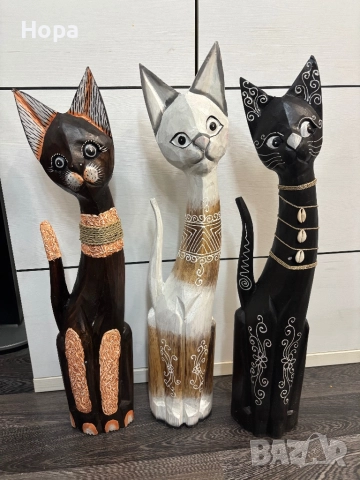Котки от дърво , снимка 4 - Статуетки - 36372357