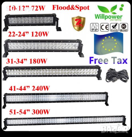 Мощен Лед Бар диоден 12V - 24V LED от 35 см до 131 см, снимка 2 - Аксесоари и консумативи - 26697095