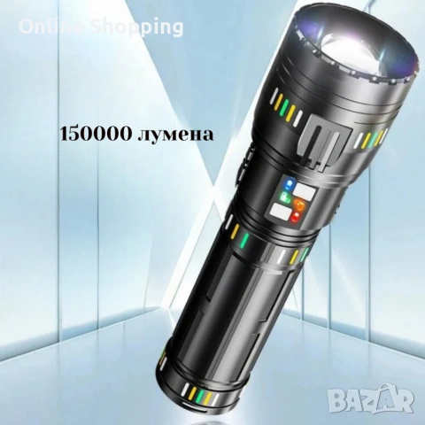 Фенер COBA CB-W518 с LED акумулаторна батерия и обхват 3 км, снимка 3 - Прожектори - 53371926