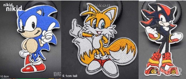 Соник Sonic голяма емблема апликация за дреха дрехи самозалепваща се картинка, снимка 2 - Други - 29771867
